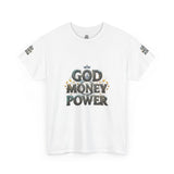 God Money Power Graphic Tee — Faith & Hustle Christian T-Shirt