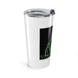 20oz Tumbler — 'God Money Power' Neon Green Saint Design