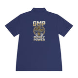 Money Power Polo — Men's White Sport Polo with 'GMP Money Power' Gold Dice Emblem