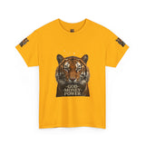 Tiger Graphic Tee — 'God • Money • Power' Bold Vintage Animal Shirt