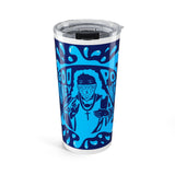 20oz Blue Graphic Tumbler — 'Good Money' Bandana Figure Stainless Travel Cup