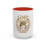 GMP Tiger Accent Coffee Mug — "God Money Power" Motivational 11/15oz Ceramic Mug
