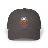 God Money Power Dad Cap – White Embroidered Baseball Hat