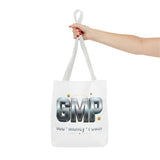 GMP Metallic Logo Tote Bag — God Money Power Graphic Tote