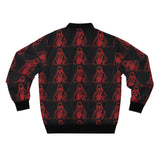 Red Hooded Grim Reaper All-Over Print Bomber Jacket — Gothic Streetwear