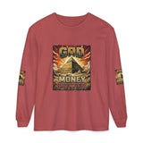 Long Sleeve T‑Shirt — "God Money Power" Pyramid Graphic
