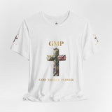 God Money Power Cross Tee — Christian Faith Graphic T‑Shirt