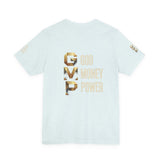 GVP 'God Money Power' Graphic Tee – Gold Lettering Christian Streetwear