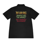 Faith & Hustle Polo — "Put God First, Hustle for the Money, Put Yourself in Power" Sport Shirt