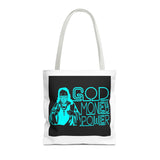 Tote Bag — Retro Neon "God Money Power" Graphic Tote