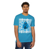 God Money Power Graphic T-Shirt — Blue Anime-Inspired Streetwear