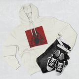 Three-Panel Fleece Hoodie — Red Icon Jesus Graphic Hoodie (I Don't Want Power Text)