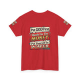 Put GOD First Hustle For The MONEY Tee - Faith & Motivation Graphic T-Shirt