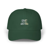 Dad Cap — Minimalist Tiny Text White Baseball Hat