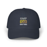 Classic Dad Cap — 'GMP GOD' Embroidered White Baseball Hat