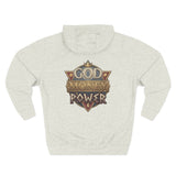 Hoodie — 'God Money Power' Vintage Emblem Fleece Hoodie