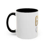 GMP Gold Accent Coffee Mug – "God Money Power" Inspirational Ceramic Cup