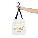 Inspirational Faith Tote Bag — "Put God First, Hustle for the Money" All-Over Print