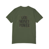 God Money Power T-Shirt — Bold Typography Faith & Hustle Tee