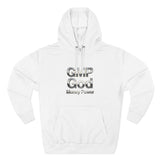 GMP God Money Power Hoodie — Metallic Text Graphic Fleece Hoodie