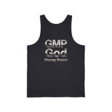 GMP God Money Power Metallic Tank Top — Graphic Motivational Sleeveless Shirt