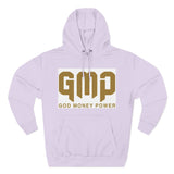 GMP Hoodie — "God Money Power" Bold Gold Graphic Fleece Pullover