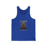 GMP Gold Throne Tank Top — Luxe Mythic Graphic Jersey Tank