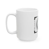 God Money Power Ceramic Mug — Bold Black Graphic Jesus with Bandana (11oz/15oz)