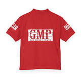 Youth Polo Shirt - 'GMP God Money Power' Red Logo Back & Sleeves