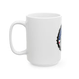 God Money Power Ceramic Mug — Patriotic Jesus Bandana Design (11oz & 15oz)
