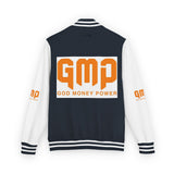 Letterman Jacket — "GMP (God Money Power)" Red & White Varsity Jacket