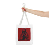 Jesus Icon Masked Tote Bag - 'Lord Money Power' Red Graphic Tote