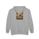 God Over Money Zip Hoodie — Religious Faith & Financial Priority Graphic Hoodie