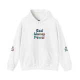 God Money Power Hoodie — Inspirational Graphic Pullover with Script on Sleeves