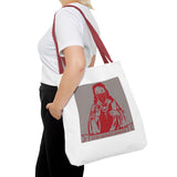 God Money Power Tote Bag - Red Graphic Religious Icon Design