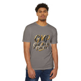 T-Shirt — GMP "God Money Power" Gold Script Graphic