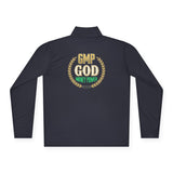 Quarter-Zip Pullover — "GMP God Money Power" Crest Embroidered Pullover