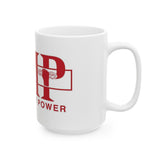 Good Money Power Ceramic Mug - Red Logo Coffee Cup (11oz, 15oz)