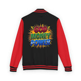 Letterman Jacket — "God Money Power" Retro Graphic Varsity Jacket