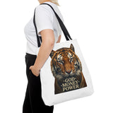 Tiger 'God Money Power' Tote Bag — Bold Wildlife Statement Bag