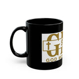 Gold GMP Logo Black Coffee Mug — Good Money Power 11oz/15oz