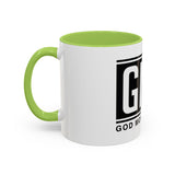 GMP 'God Money Power' Accent Coffee Mug – Bold Black Logo 11/15oz