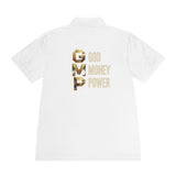 GMP 'God Money Power' Men's Sport Polo — Gold Lettering Performance Polo