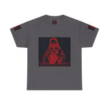 Graphic Tee - Red Mystic Hooded Figure Streetwear