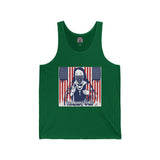 Patriotic Bandana Priest Tank Top — American Flag Graphic “Madonna of Mercy”