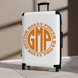 GMP 'God Money Power' Carry-On Suitcase — Bold Religious Travel Luggage