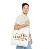 GMP "God Money Power" Gold Logo Tote Bag