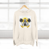 Tropical Saint Hoodie — Palm Trees & Sunrise Graphic Pullover