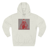 God Money Power Hoodie — Red Religious Icon Graphic Fleece Pullover