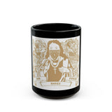 Black Mug — 'God Money Power' Gold Tarot Style Illustration Coffee Cup